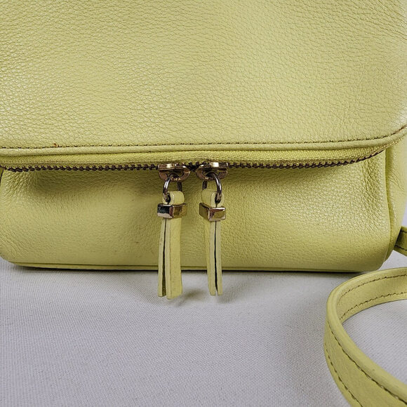 Talbots Neon Yellow Leather Crossbody Purse - Picture 2 of 13